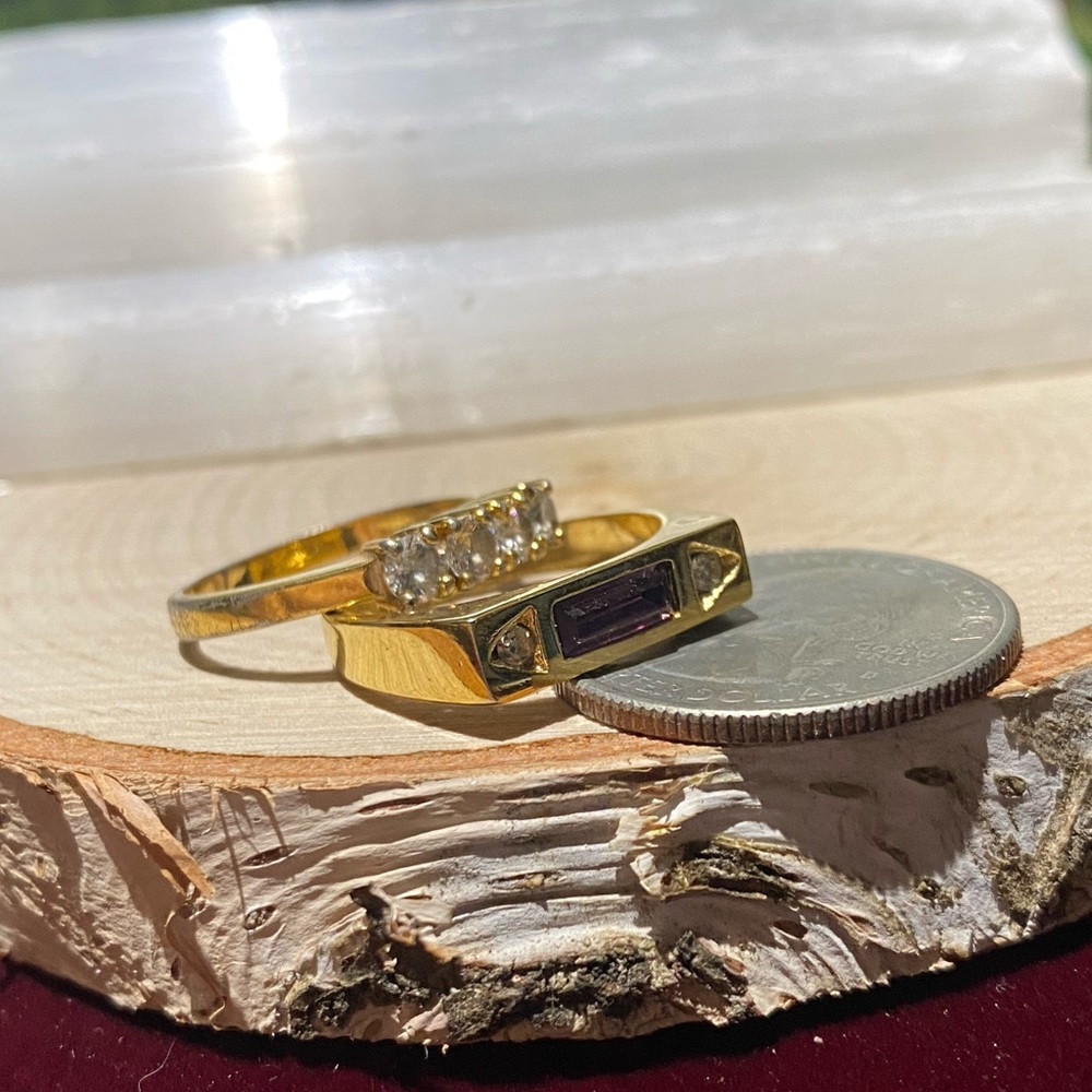 2 Stackable Goldtone Rings - image 3